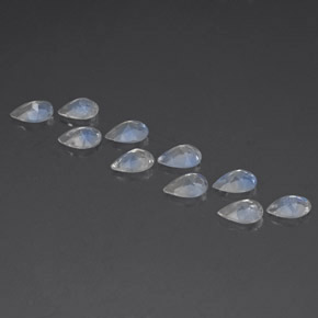 Gemas de piedra de luna arcoíris blanco natural de  ct, en forma de pera, transparente