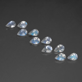 Gemas de piedra de luna arcoíris blanco natural de  ct, en forma de pera, transparente