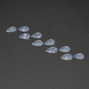 Gemas de piedra de luna arcoíris blanco natural de  ct, en forma de pera, transparente