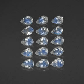 Gemas de piedra de luna arcoíris blanco natural de  ct, en forma de pera, transparente