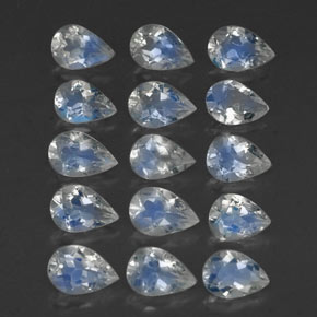 Gemas de piedra de luna arcoíris blanco natural de  ct, en forma de pera, transparente