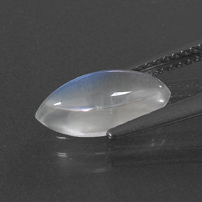 Piedra de luna arcoíris blanco natural de 1,92 ct, marquesa, transparente