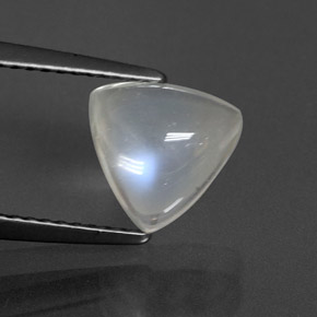 Piedra de luna arcoíris blanco natural de 1,85 ct, trillón, transparente