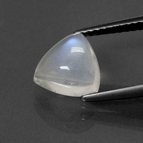 Piedra de luna arcoíris blanco natural de 1,85 ct, trillón, transparente