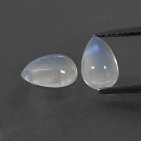 Gemas de piedra de luna arcoíris blanco natural de  ct, en forma de pera, transparente