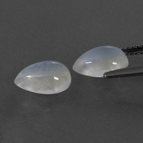 Gemas de piedra de luna arcoíris blanco natural de  ct, en forma de pera, transparente
