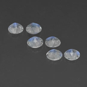 Gemas de piedra de luna arcoíris blanco natural de  ct, corte redondo, transparente