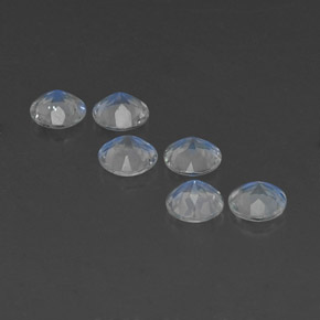 Gemas de piedra de luna arcoíris blanco natural de  ct, corte redondo, transparente