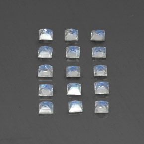 Gemas de piedra de luna arcoíris blanco natural de  ct, cuadrado, transparente
