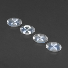 Gemas de piedra de luna arcoíris blanco natural de  ct, corte óvalo, transparente