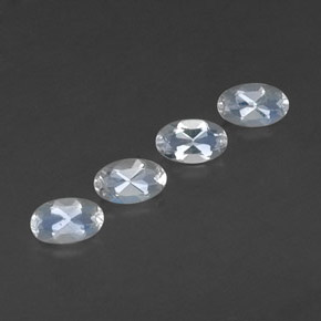 Gemas de piedra de luna arcoíris blanco natural de  ct, corte óvalo, transparente