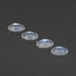 Gemas de piedra de luna arcoíris blanco natural de  ct, corte óvalo, transparente