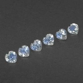 Gemas de piedra de luna arcoíris blanco natural de  ct, forma de corazón, transparente