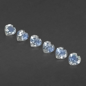 Gemas de piedra de luna arcoíris blanco natural de  ct, forma de corazón, transparente