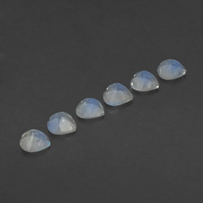 Gemas de piedra de luna arcoíris blanco natural de  ct, forma de corazón, transparente