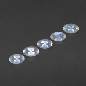 Gemas de piedra de luna arcoíris blanco natural de  ct, corte óvalo, transparente