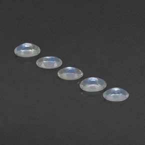 Gemas de piedra de luna arcoíris blanco natural de  ct, corte óvalo, transparente