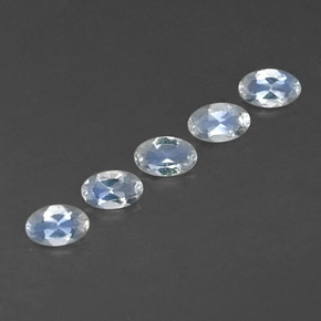 Gemas de piedra de luna arcoíris blanco natural de  ct, corte óvalo, transparente