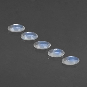 Gemas de piedra de luna arcoíris blanco natural de  ct, corte óvalo, transparente