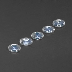 Gemas de piedra de luna arcoíris blanco natural de  ct, corte óvalo, transparente