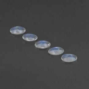 Gemas de piedra de luna arcoíris blanco natural de  ct, corte óvalo, transparente