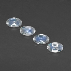 Gemas de piedra de luna arcoíris blanco natural de  ct, corte óvalo, transparente