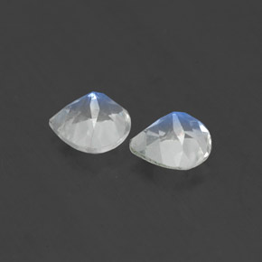 Gemas de piedra de luna arcoíris blanco natural de  ct, en forma de pera, transparente