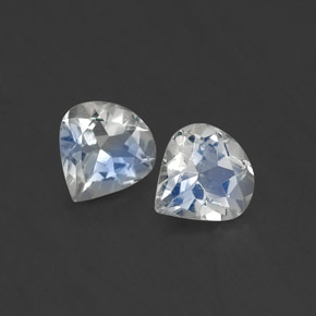 Gemas de piedra de luna arcoíris blanco natural de  ct, en forma de pera, transparente