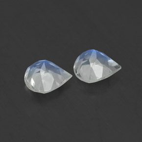 Gemas de piedra de luna arcoíris blanco natural de  ct, en forma de pera, transparente