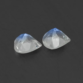 Gemas de piedra de luna arcoíris blanco natural de  ct, en forma de pera, transparente