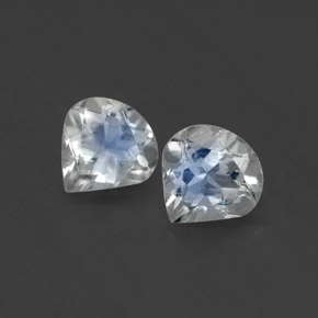 Gemas de piedra de luna arcoíris blanco natural de  ct, en forma de pera, transparente