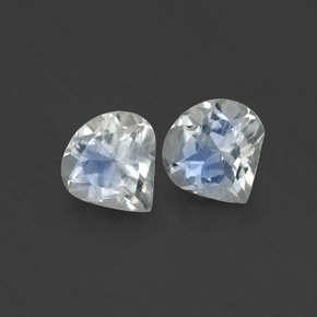 Gemas de piedra de luna arcoíris blanco natural de  ct, en forma de pera, transparente