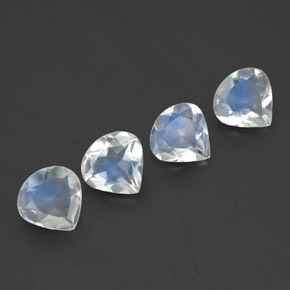 Gemas de piedra de luna arcoíris blanco natural de  ct, en forma de pera, transparente