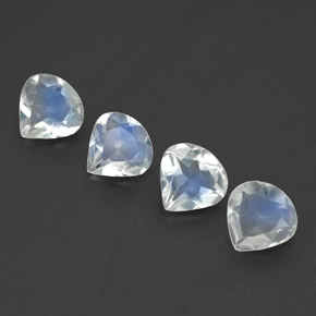 Gemas de piedra de luna arcoíris blanco natural de  ct, en forma de pera, transparente