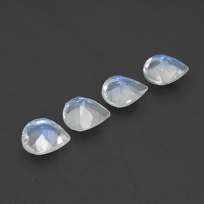 Gemas de piedra de luna arcoíris blanco natural de  ct, en forma de pera, transparente