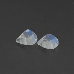 Gemas de piedra de luna arcoíris blanco natural de  ct, en forma de pera, transparente