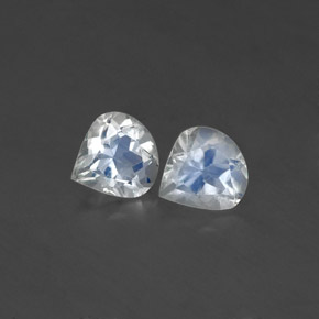 Gemas de piedra de luna arcoíris blanco natural de  ct, en forma de pera, transparente