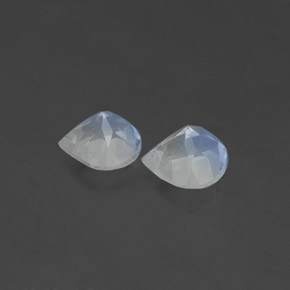 Gemas de piedra de luna arcoíris blanco natural de  ct, en forma de pera, transparente