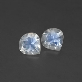 Gemas de piedra de luna arcoíris blanco natural de  ct, en forma de pera, transparente