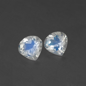 Gemas de piedra de luna arcoíris blanco natural de  ct, en forma de pera, transparente