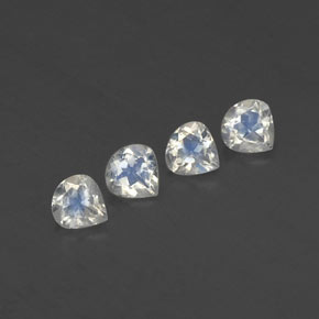 Gemas de piedra de luna arcoíris blanco azulado natural de 1,33 ct, en forma de pera, transparente