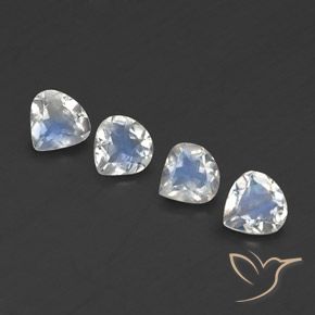 Gemas de Piedra lunar arcoíris Blanco azulado natural de 1.36 ct, En forma de pera, Transparente