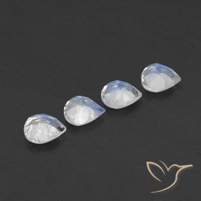 Gemas de Piedra lunar arcoíris Blanco azulado natural de 1.36 ct, En forma de pera, Transparente