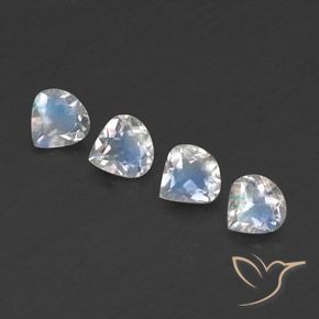 Gemas de Piedra lunar arcoíris Blanco azulado natural de 1.35 ct, En forma de pera, Transparente