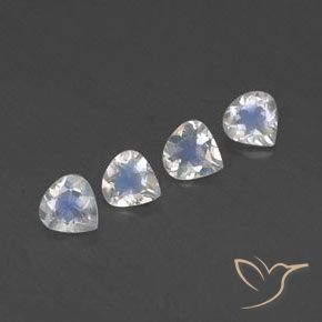 Gemas de Piedra lunar arcoíris Blanco azulado natural de 1.37 ct, En forma de pera, Transparente