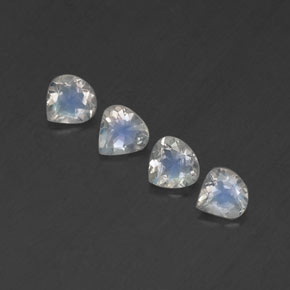 Gemas de piedra de luna arcoíris blanco natural de 1,40 ct, en forma de pera, transparente