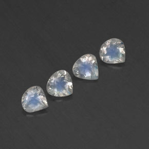 Gemas de piedra de luna arcoíris blanco natural de 1,40 ct, en forma de pera, transparente