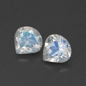 Gemas de piedra de luna arcoíris blanco natural de  ct, en forma de pera, transparente