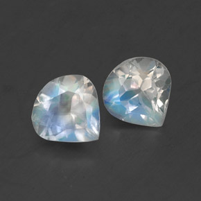 Gemas de piedra de luna arcoíris blanco natural de  ct, en forma de pera, transparente