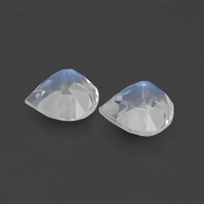 Gemas de piedra de luna arcoíris blanco natural de  ct, en forma de pera, transparente